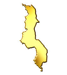 Image showing Malawi 3d Golden Map