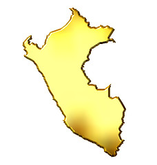 Image showing Peru 3d Golden Map