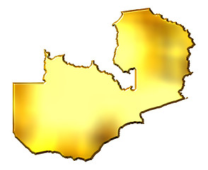 Image showing Zambia 3d Golden Map
