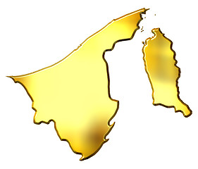 Image showing Brunei 3d Golden Map