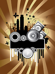 Image showing Black and Gold Grunge Background