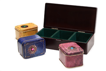 Image showing Box with tea, iron packing variant three