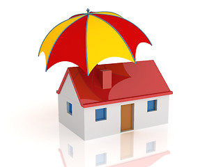 Image showing House and umbrella