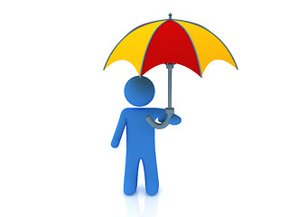 Image showing Person and umbrella