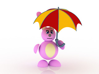 Image showing Bunny and umbrella