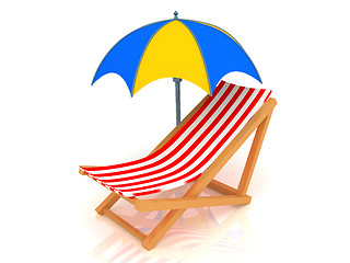 Image showing Chaise Longue and umbrella