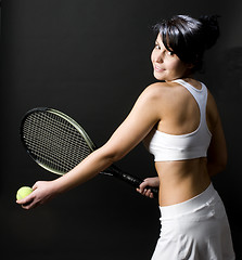 Image showing sexy female tennis player young