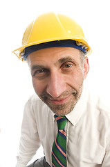 Image showing contractor construction man with hard hat