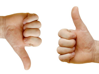 Image showing Two hands showing each other