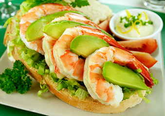 Image showing Shrimp And Avocado Sandwich