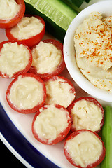 Image showing Stuffed Tomatoes And Hummus