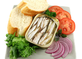 Image showing Sardines And Salad