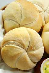 Image showing Round Rolls And Butter