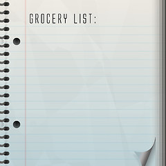 Image showing Blank Grocery List