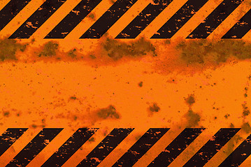 Image showing Rusted Hazard Stripes Sign