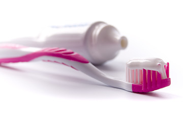 Image showing toothpaste and toothbrush