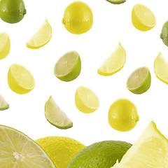 Image showing Falling Lemon Background