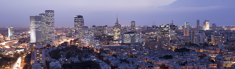 Image showing Tel Aviv Skyline at twilight