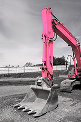 Image showing Pink Excavator Bucket