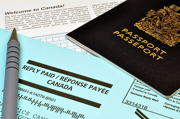 Image showing Passport, envelope and form