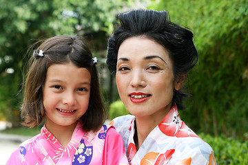 Image showing Family dressed in kimono.