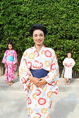 Image showing Family dressed in kimono.