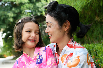 Image showing Family dressed in kimono.