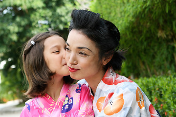 Image showing Family dressed in kimono.