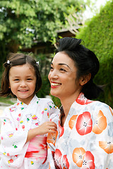 Image showing Family dressed in kimono.