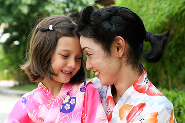 Image showing Family dressed in kimono.