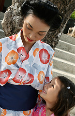 Image showing Family dressed in kimono.