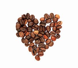 Image showing Coffee beans heart