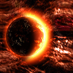 Image showing sun or burning planet
