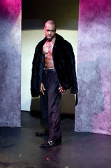 Image showing handsome male black african american actor pimp outfit on stage
