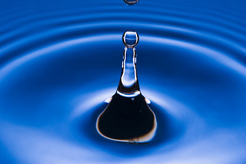 Image showing blue water droplet black and white outlined