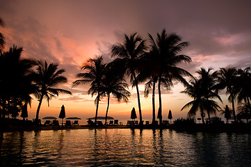 Image showing Evening in tropical hotel