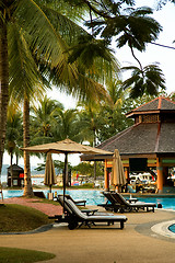 Image showing Swimming pool of tropical resort