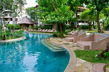 Image showing Swimming pool of tropical resort