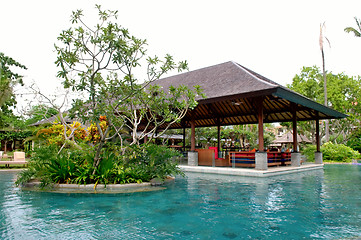 Image showing Swimming pool of tropical resort