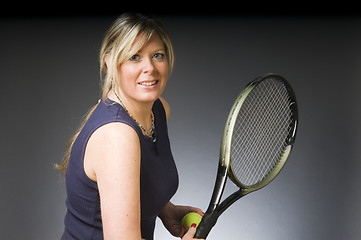 Image showing woman tennis player happy