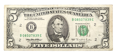 Image showing five dollars