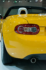 Image showing rear detail of yellow sportscar