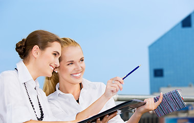 Image showing two happy businesswomen