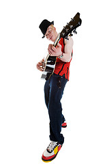 Image showing Albino african musician 