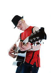 Image showing Albino musician 