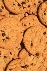 Image showing Close up of chocolate chip cookies.