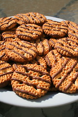 Image showing Chocolate Striped Shortbread Cookies On A Plate