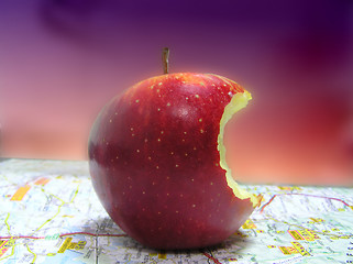 Image showing Bitten apple