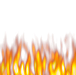 Image showing Hot Flames over White