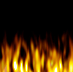 Image showing Hot Orange Flames over black